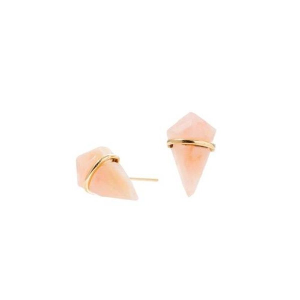 NWT Page Sargisson 14k Gold and Pink Opal Earrings